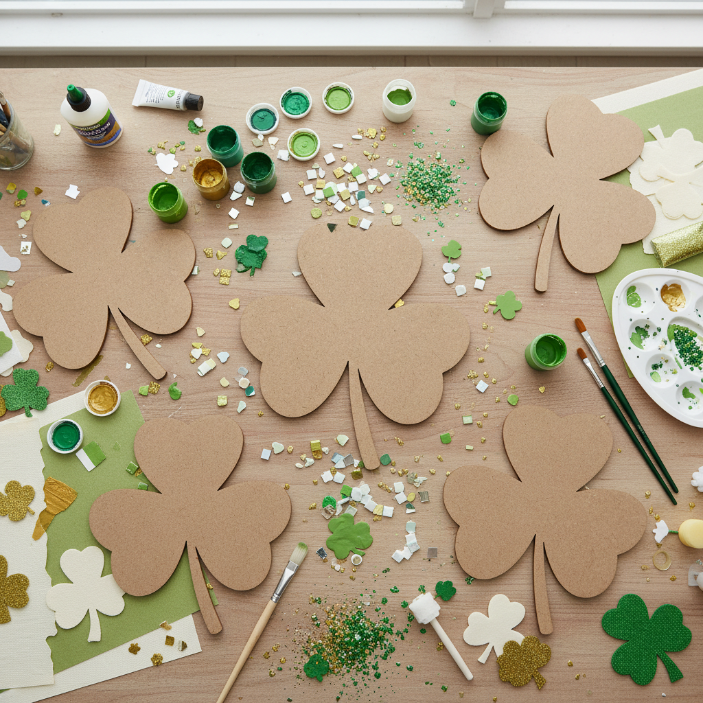 Shamrock MDF shapes for mosaic craft