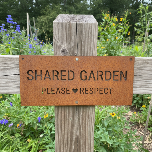 Shared Garden Please Respect rusty lifestyle