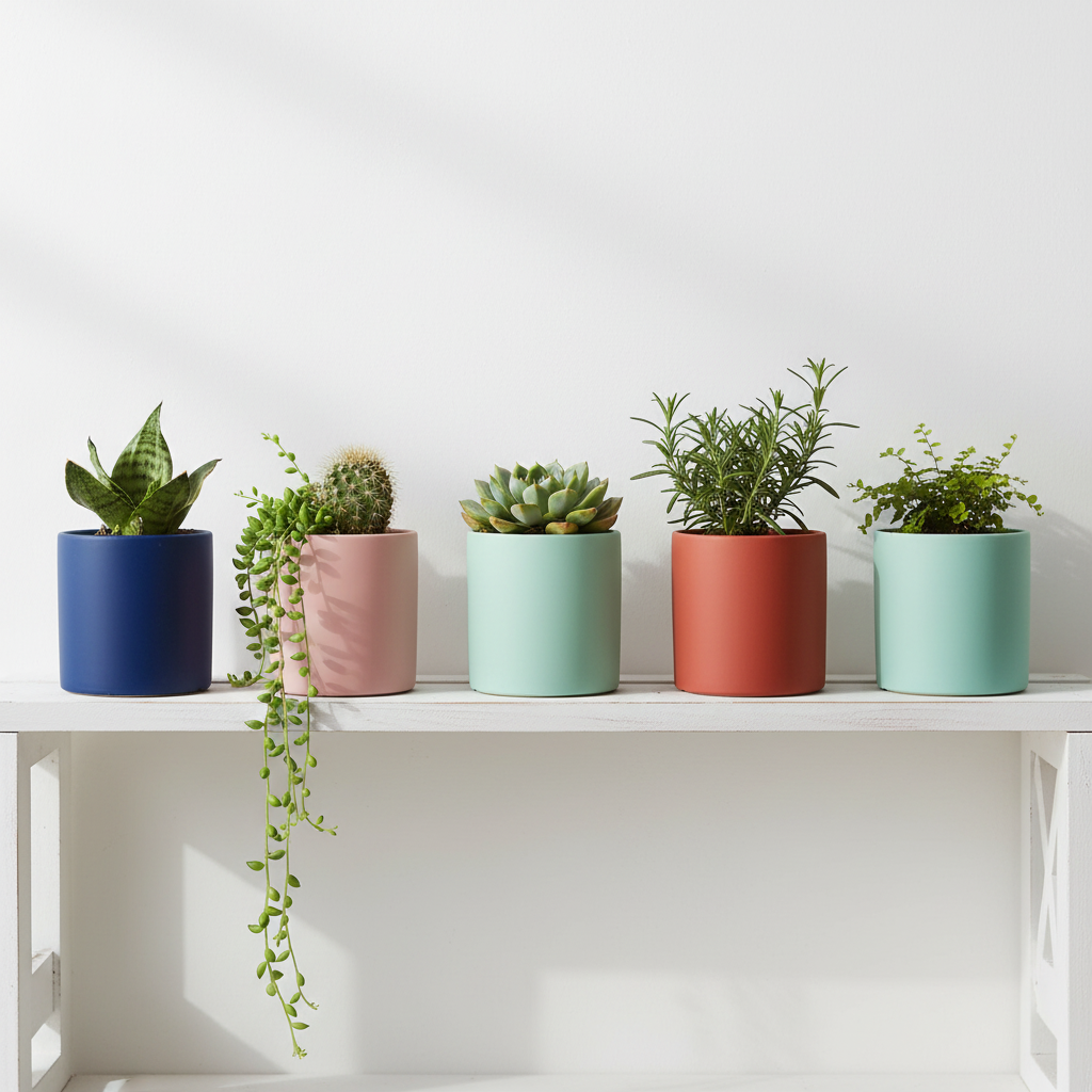 Shelf Lifestyle - No Tray Ceramic Pots