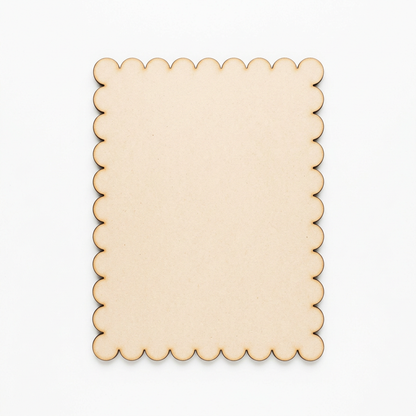 Single plain MDF scalloped rectangle panel
