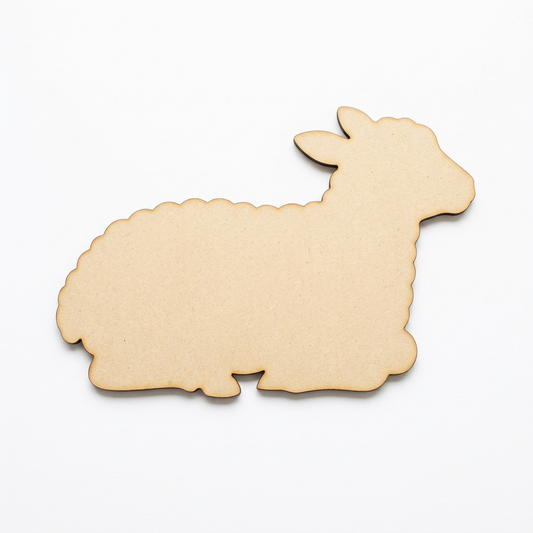 Solid raw MDF resting lamb silhouette