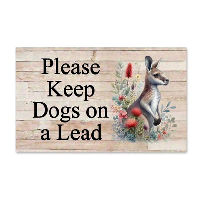 Square-corner kangaroo sign on white