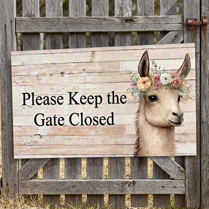 Square-corner Please Keep the Gate Closed sign