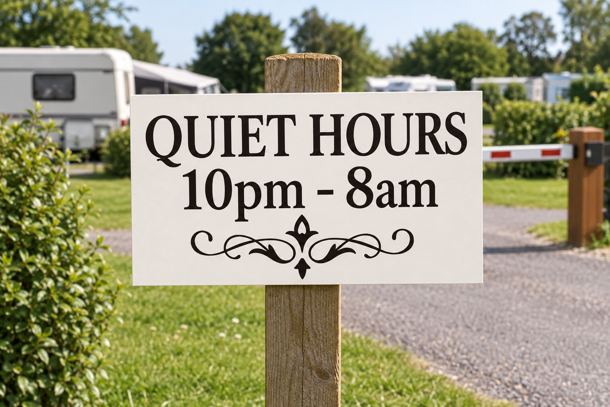 Stake at caravan park campsite entrance