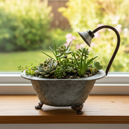 Succulents on a kitchen windowsill