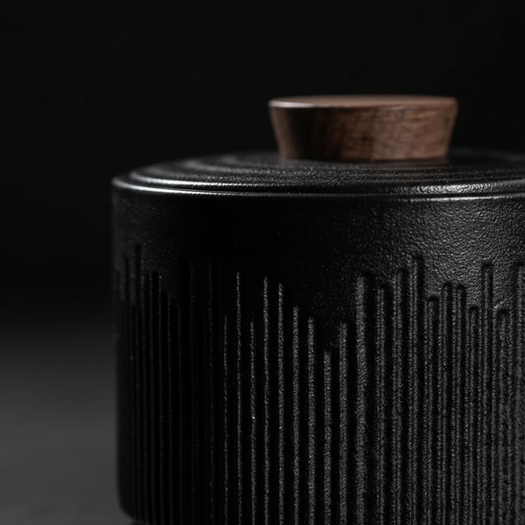 Tea Caddy — Black Texture