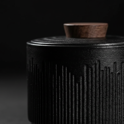 Tea Caddy — Black Texture