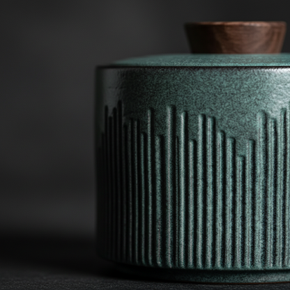 Tea Caddy — Grey-Blue Texture