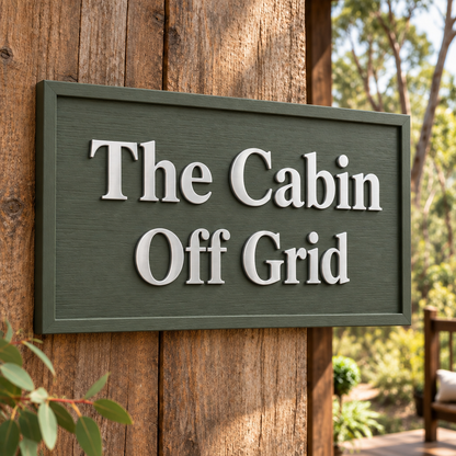 The Cabin matching grey-green border