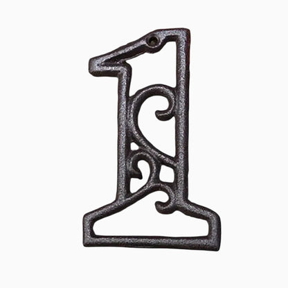 The Renmy Store Homewares & Gifts black cast iron number one with a decorative hollowed-out European retro design.