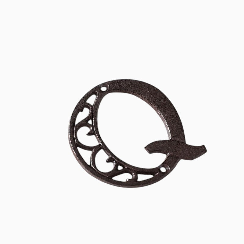 The Renmy Store Homewares & Gifts black cast iron letter Q with a decorative hollowed-out European retro design
