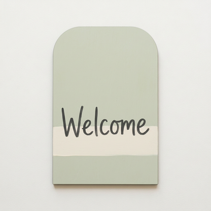 Thin 3mm MDF soft-corner Welcome sign
