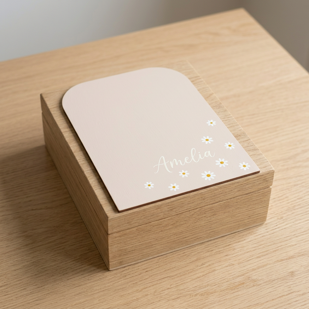 Thin MDF panel decorating a memory box
