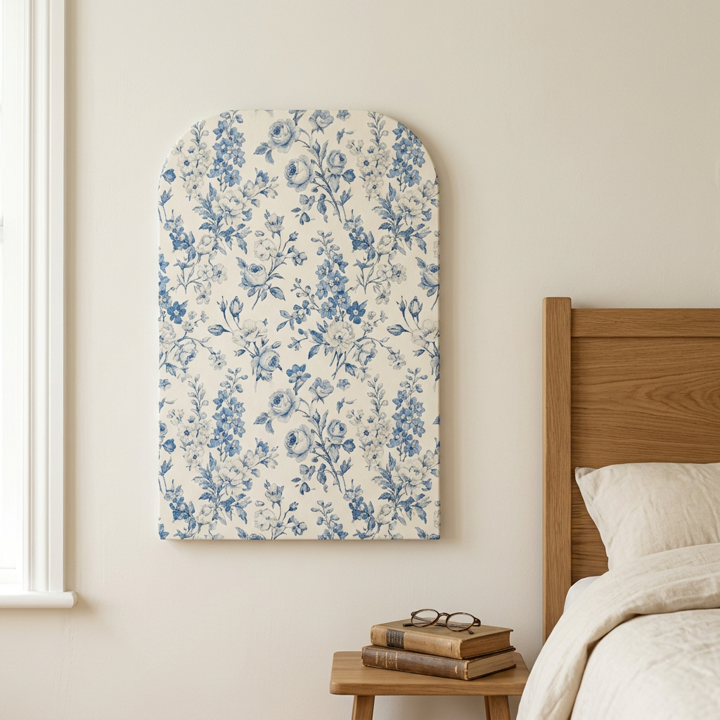 Thin MDF panel with cottage floral decoupage