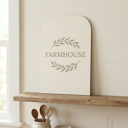 Thin MDF panel with farmhouse botanical artwork