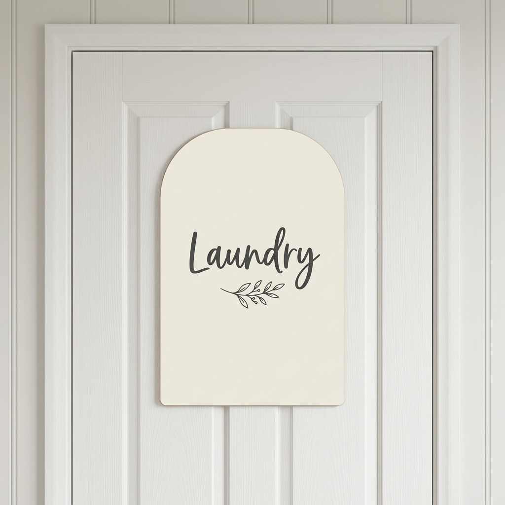 Thin MDF soft-corner laundry sign
