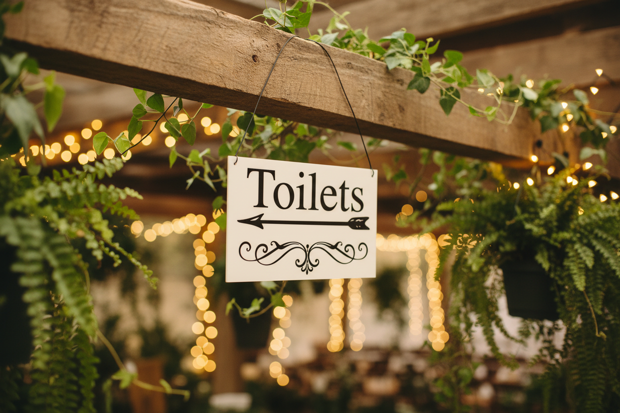 Toilets Sign - Wedding Venue