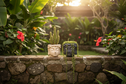 Tropical Courtyard - Buddha Planters