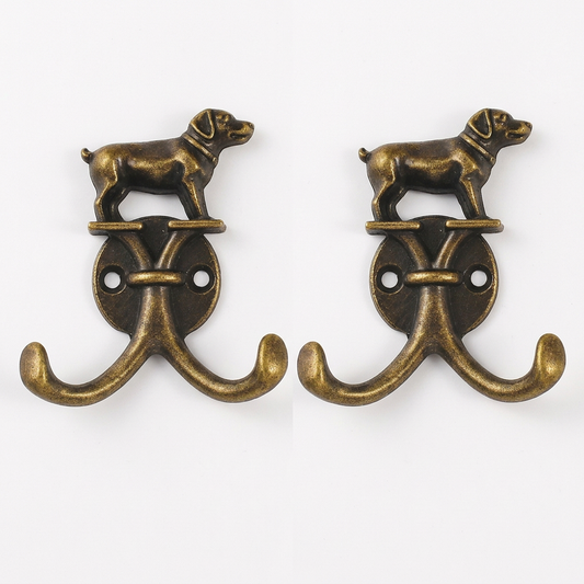 Two dog wall hooks on a white background, replacement attempt