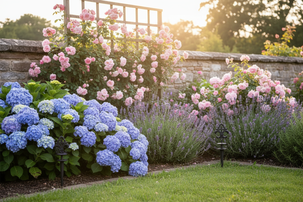 Two Fleur-de-Lis Stakes Wide Garden