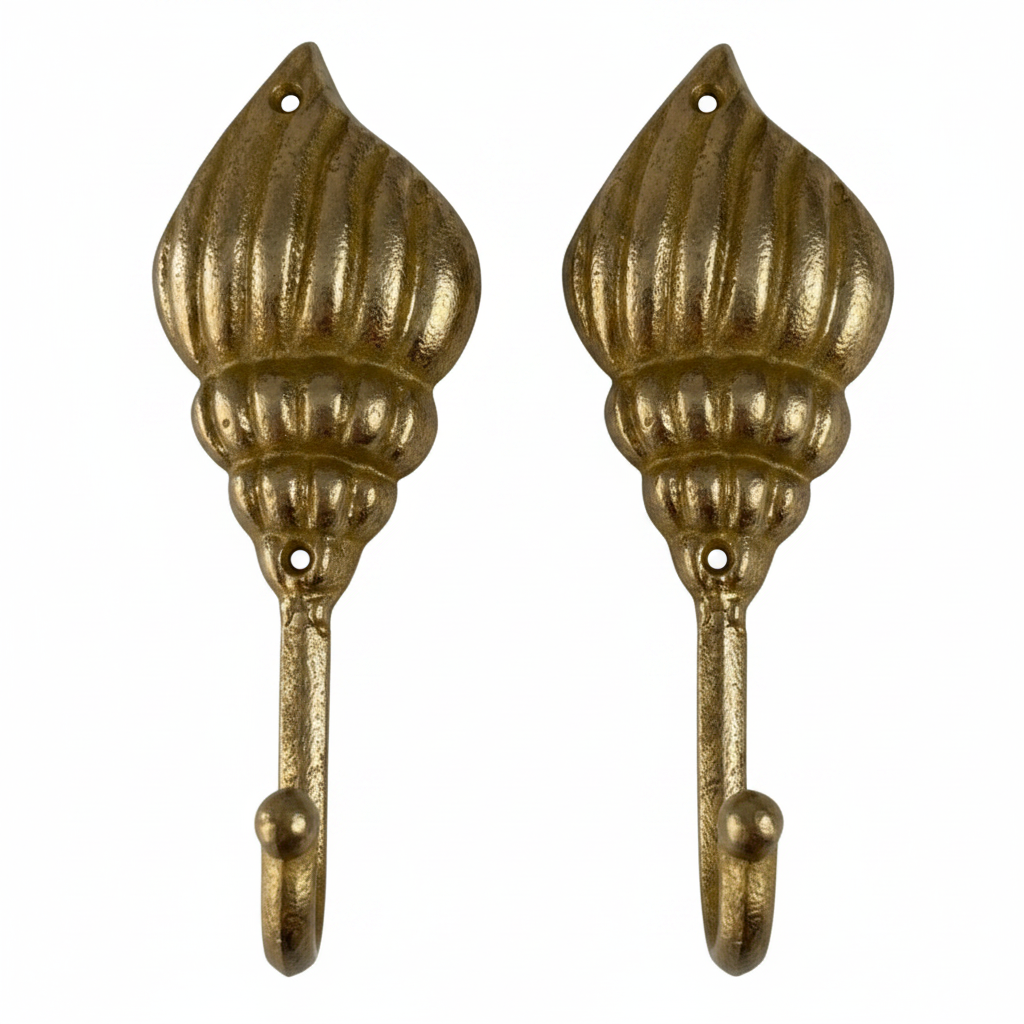 Two Gold Shell Hooks Product Shot