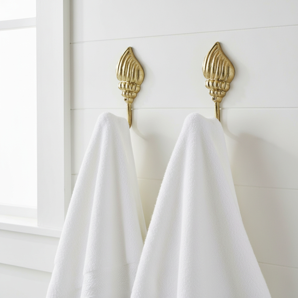 Two Hooks in Hamptons Bathroom