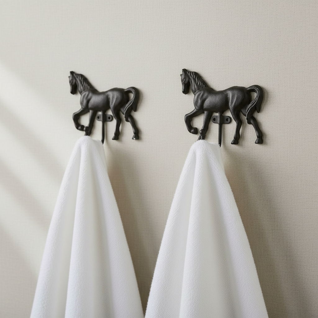 Two Horse Hooks - Bathroom Hamptons