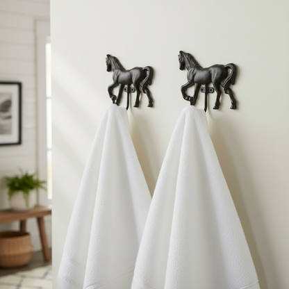 Two Horse Hooks - Towels Entryway