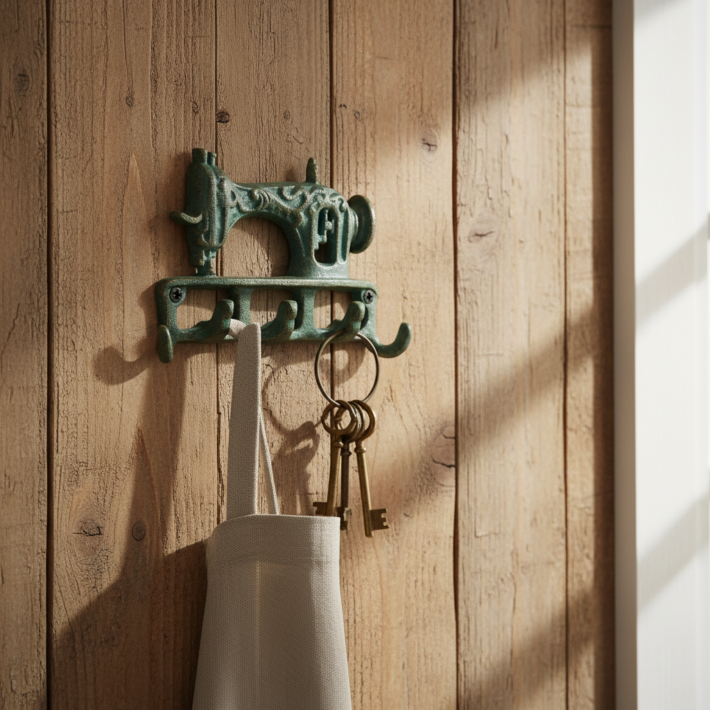 Vintage Sewing Machine Wall Hook Lifestyle