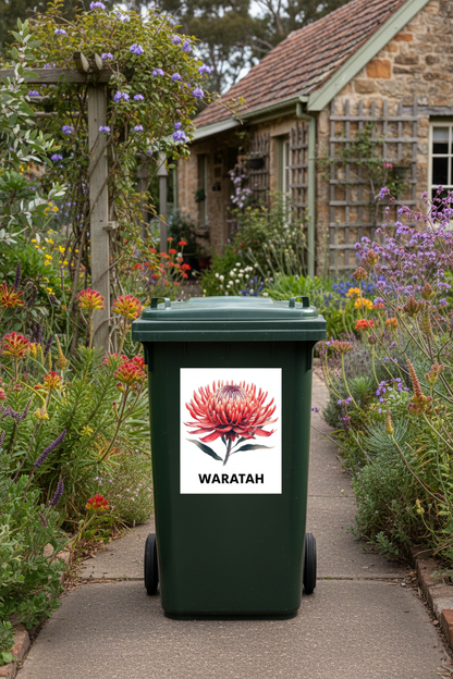 Waratah bin sticker