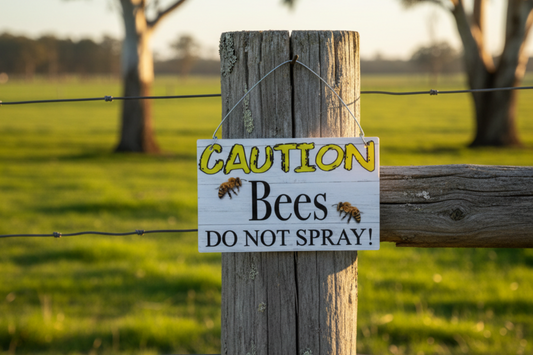 Warning Bees Ahead Sign