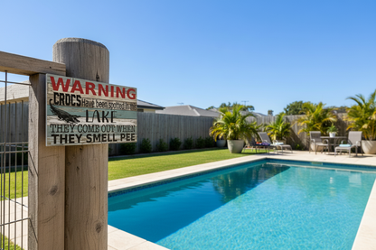 Warning Crocs - Pool