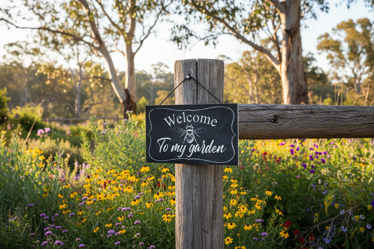 Welcome To My Garden - Fence Post