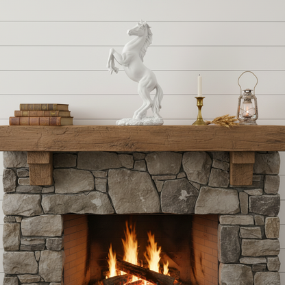 White Horse Farmhouse Mantle