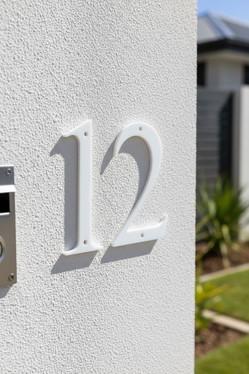 White numbers on letterbox