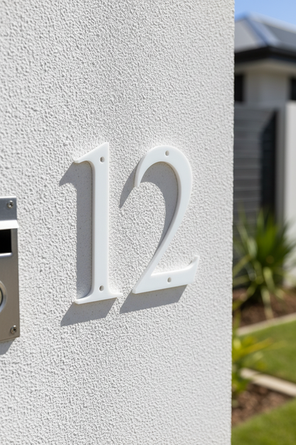 White numbers on letterbox