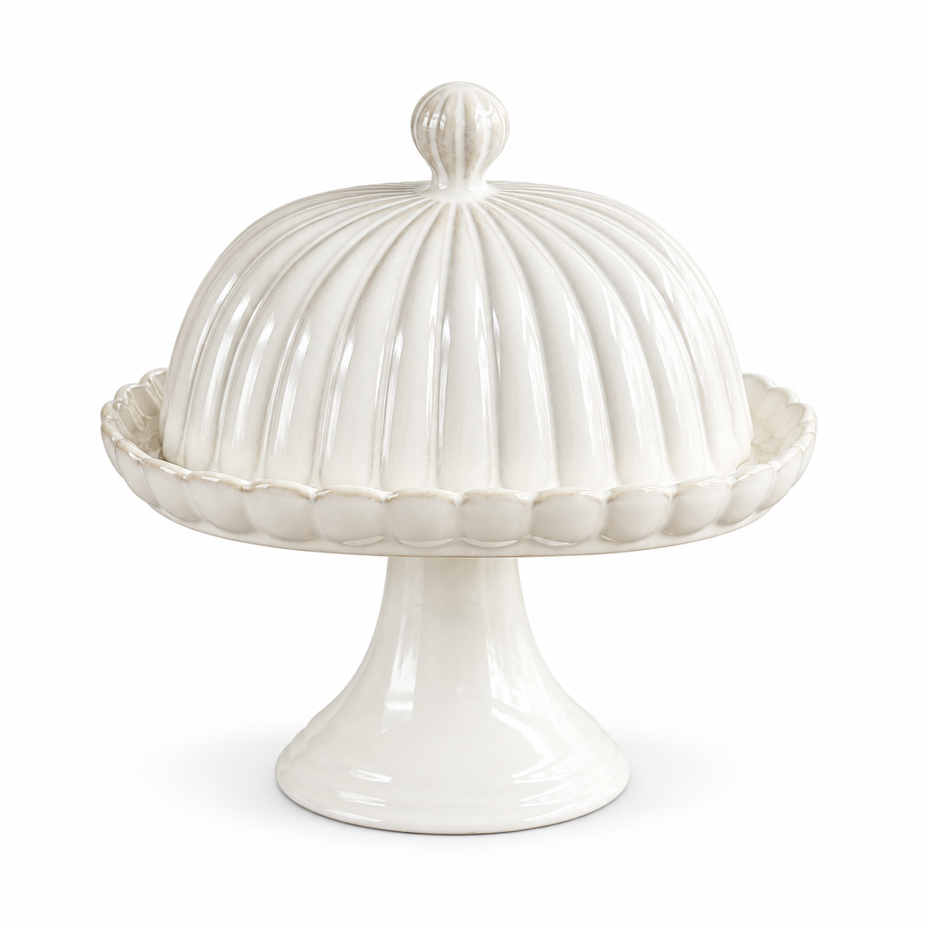 White pedestal stand