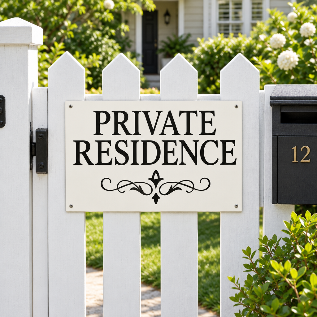 White picket fence near letterbox