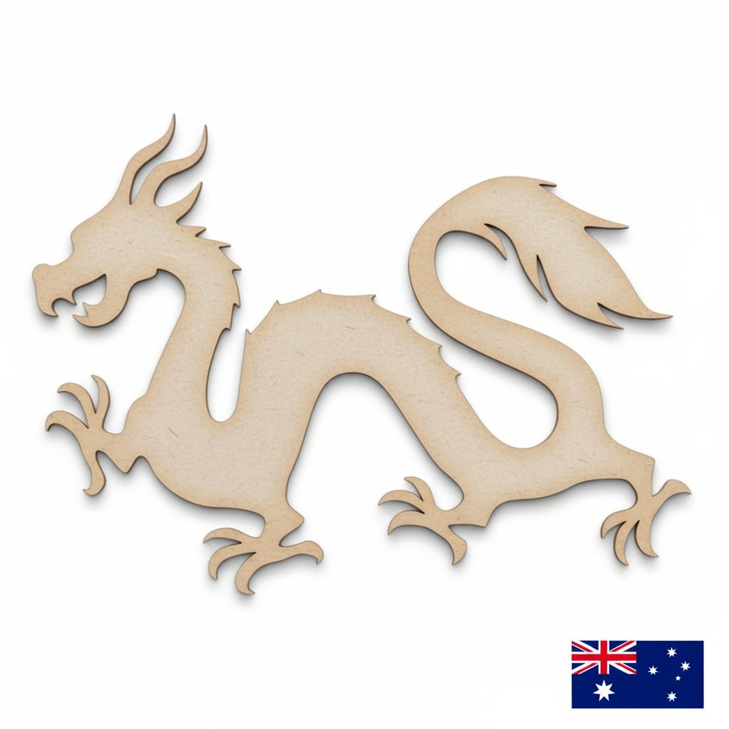 Winged Dragon MDF shape with Australian flag