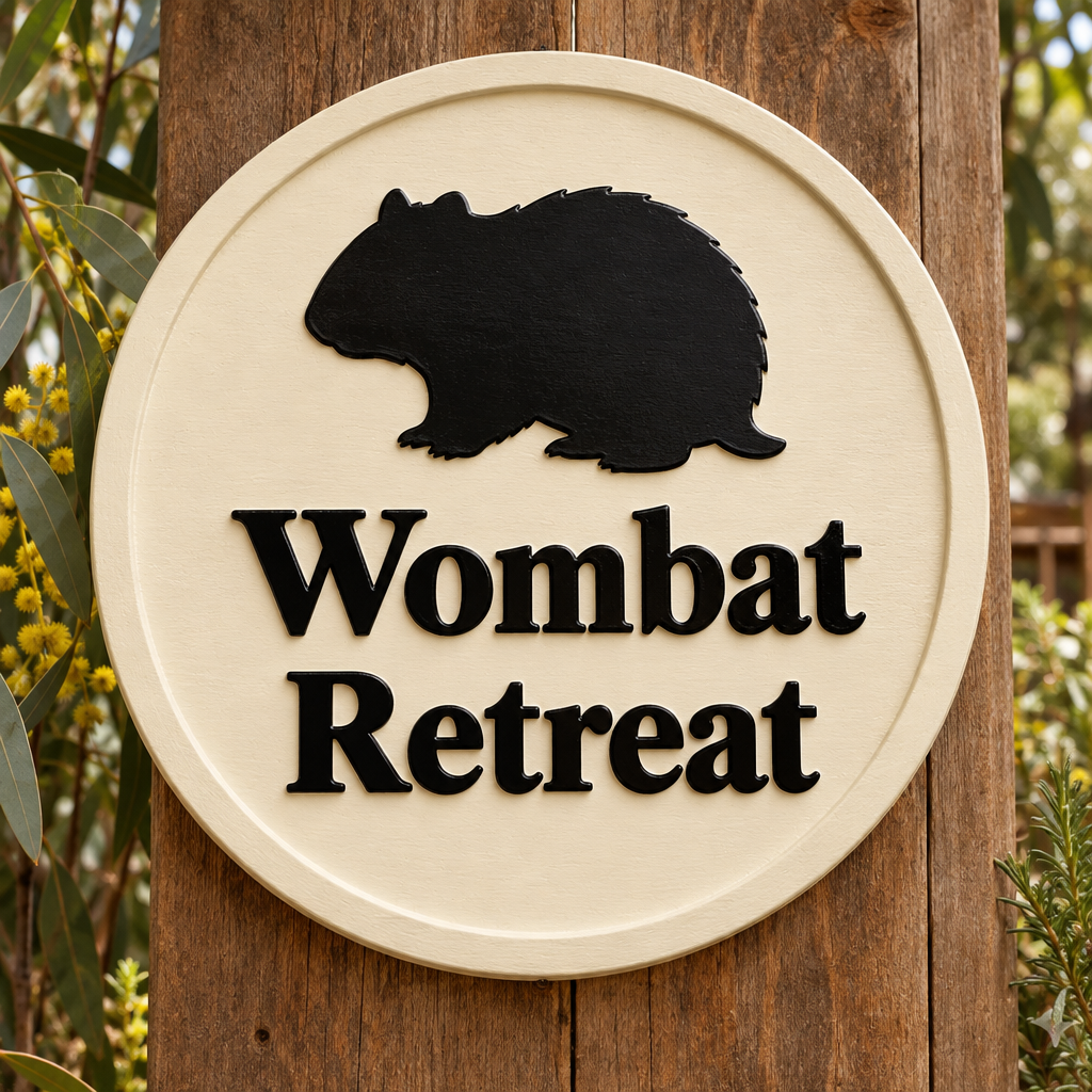 Wombat Retreat sign preview