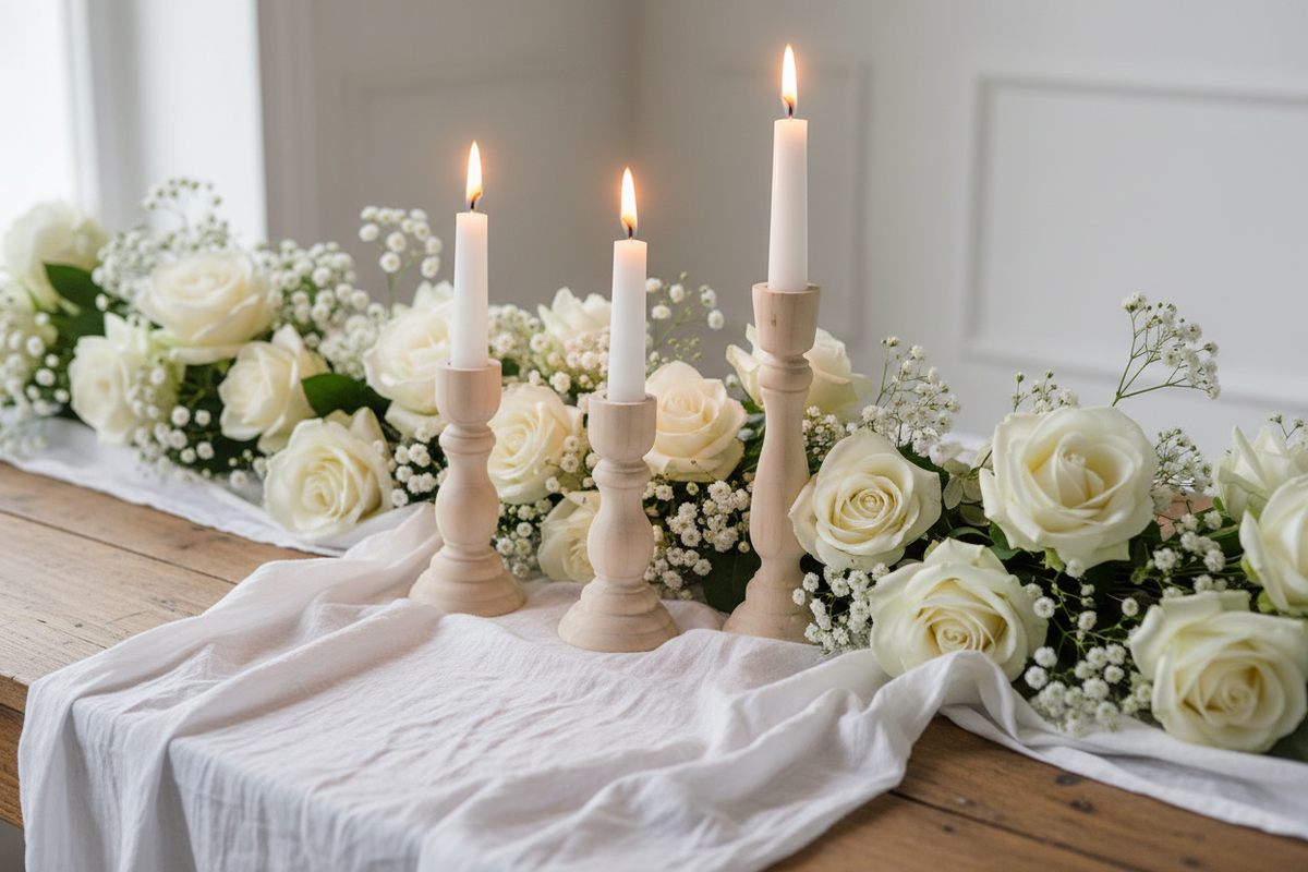 Wooden Candlesticks - Wedding
