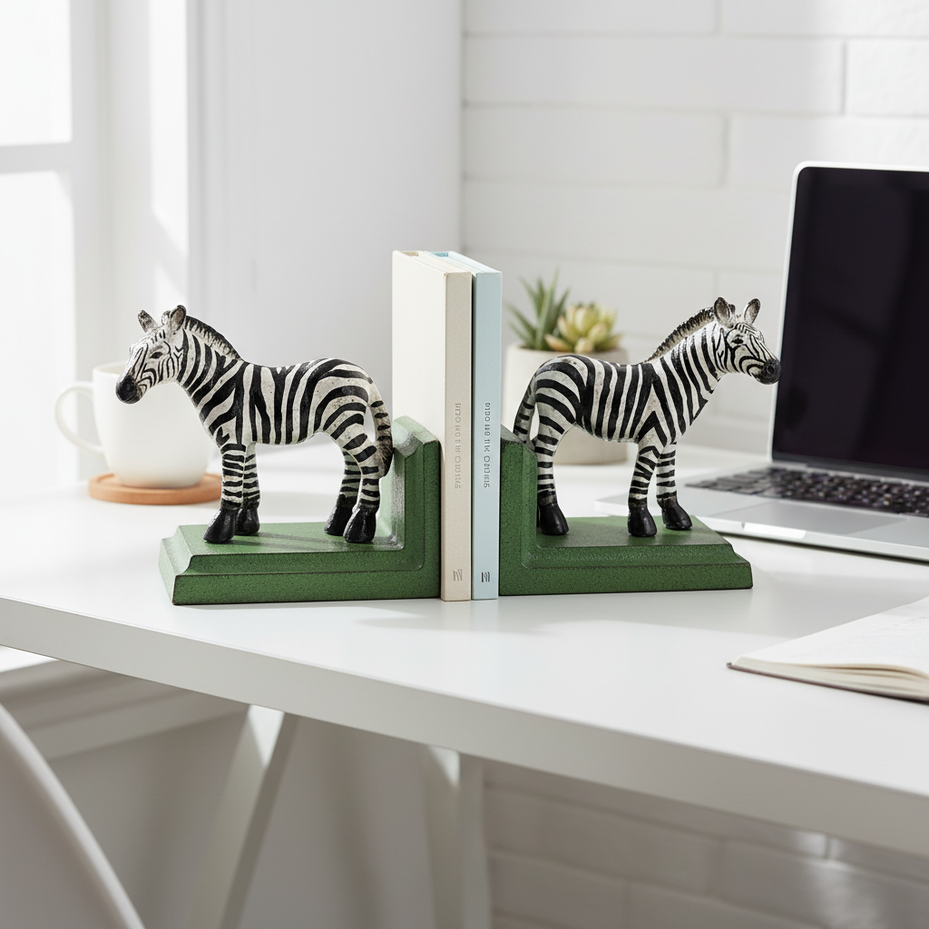 Zebra Bookends - Desk