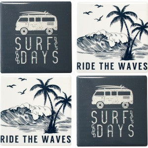 Surfer Kombi Coasters Coaster Set of 4 - The Renmy Store Homewares & Gifts 