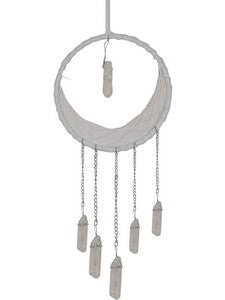 Spiritual Cleansing Selenite Crystal Dreamcatcher White - The Renmy Store