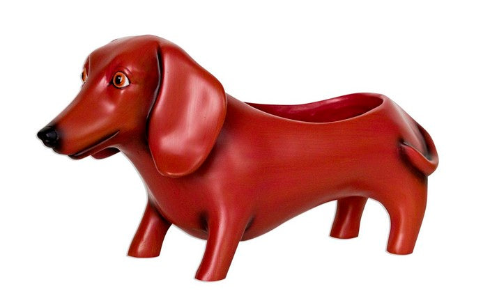 Dachshund Dog Brown Oscar Large Pot Plant - The Renmy Store
