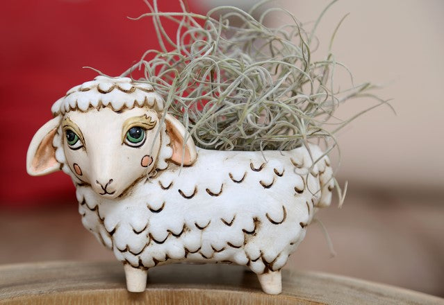 Sheep White Pot Plant - The Renmy Store