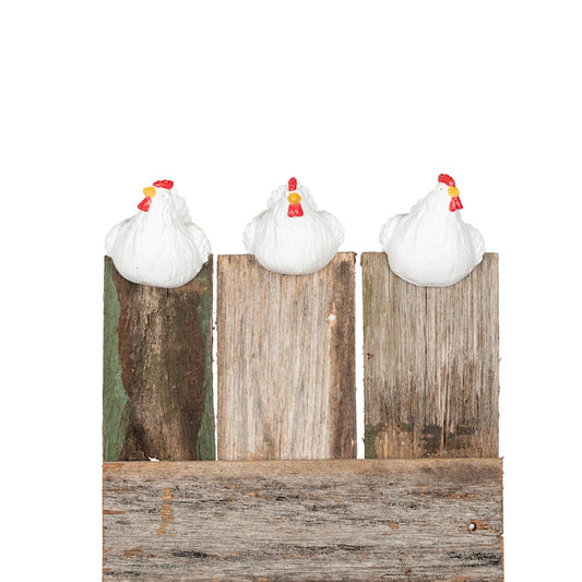 Chicken Hen Pot Sitter Hanger Planter Set of 3 White Large - The Renmy Store Homewares & Gifts 