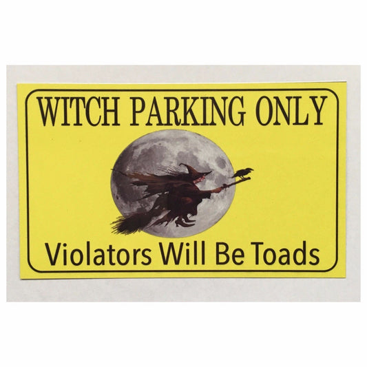 Witch Parking Sign Rustic