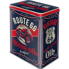 Box Tin Container Route 66 Motor Oil Vintage - The Renmy Store Homewares & Gifts 
