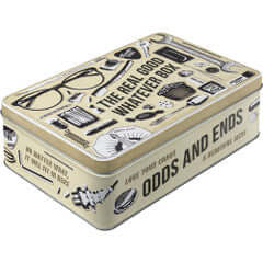Box Tin Container Odds and Ends Vintage Retro